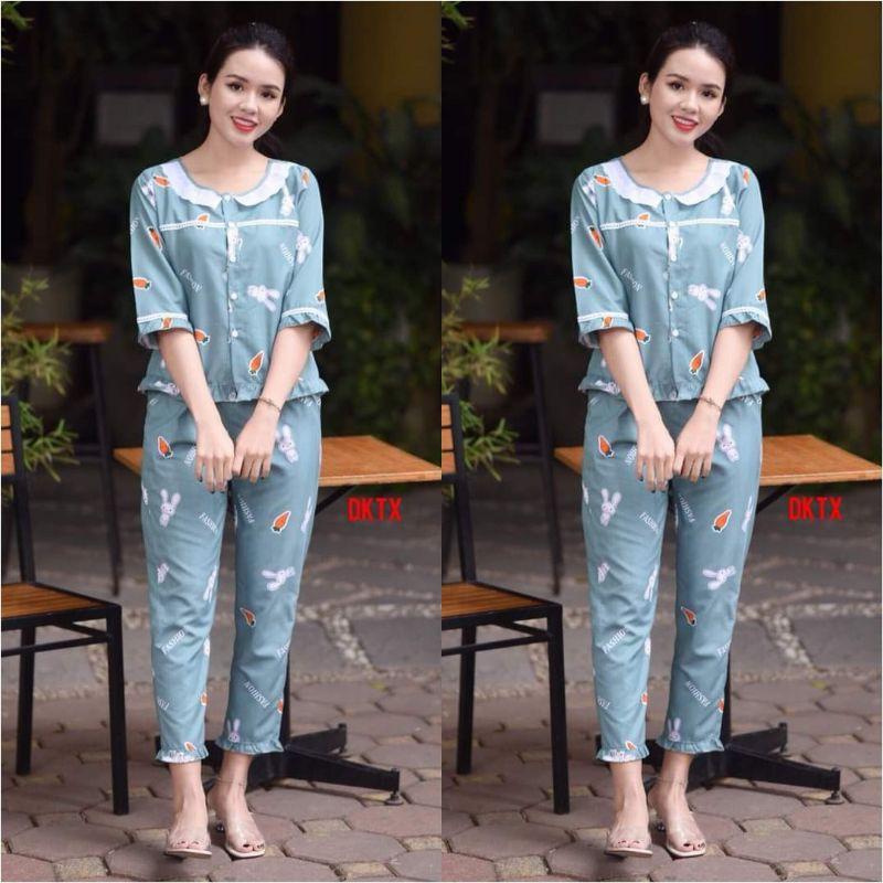 Quần áo mặc nhà cổ ren xinh