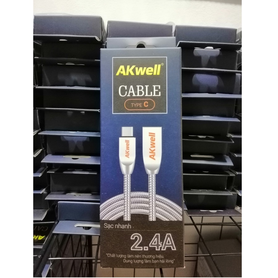 Cáp sạc USB Type - C Akwell 2.4A - Hàng Chính Hãng