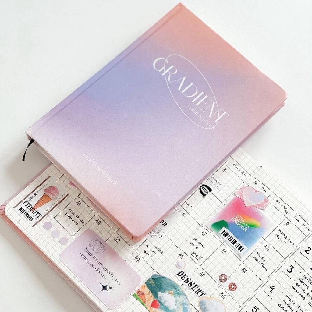 Sổ tay ghi chép grid Crabit 130gsm làm bullet journal - Gradient Hồng