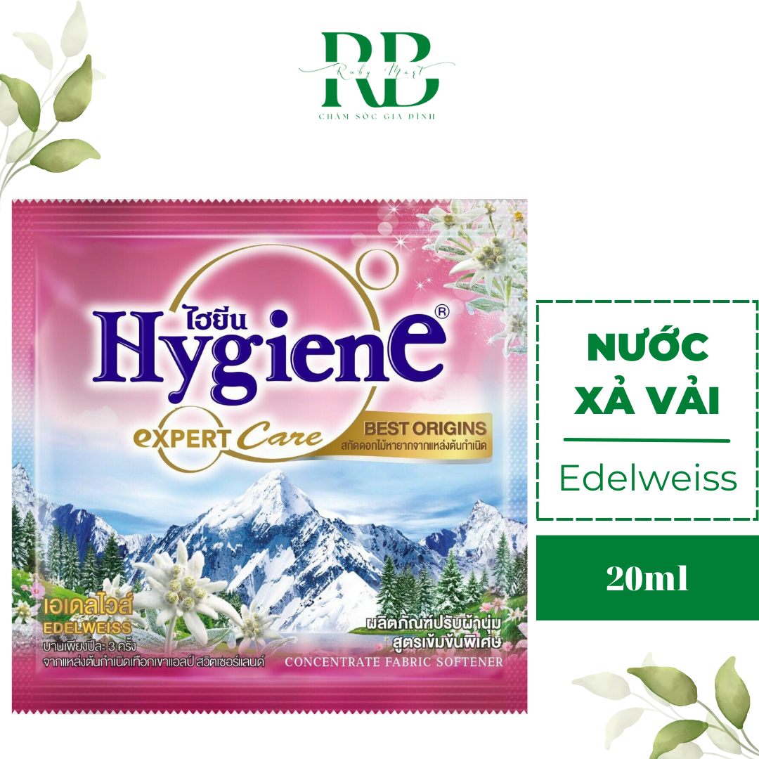 Nước Xả Vải Hygiene Thái Lan Đậm Đặc Thơm Lâu làm Mềm Vải Dùng Được Cho Quần Áo Trẻ Em Dây 12 Gói Được Chọn Màu
