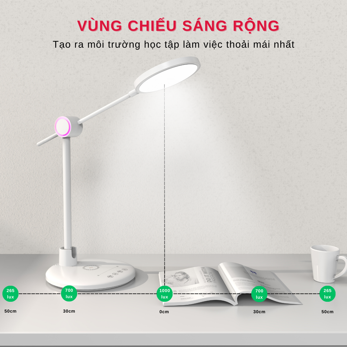 Đèn Bàn Học LED Cao Cấp Độ Sáng Cao Tích Hợp Sạc Không Dây Model TB-55S/SW - Hàng Chính Hãng Tamayoko