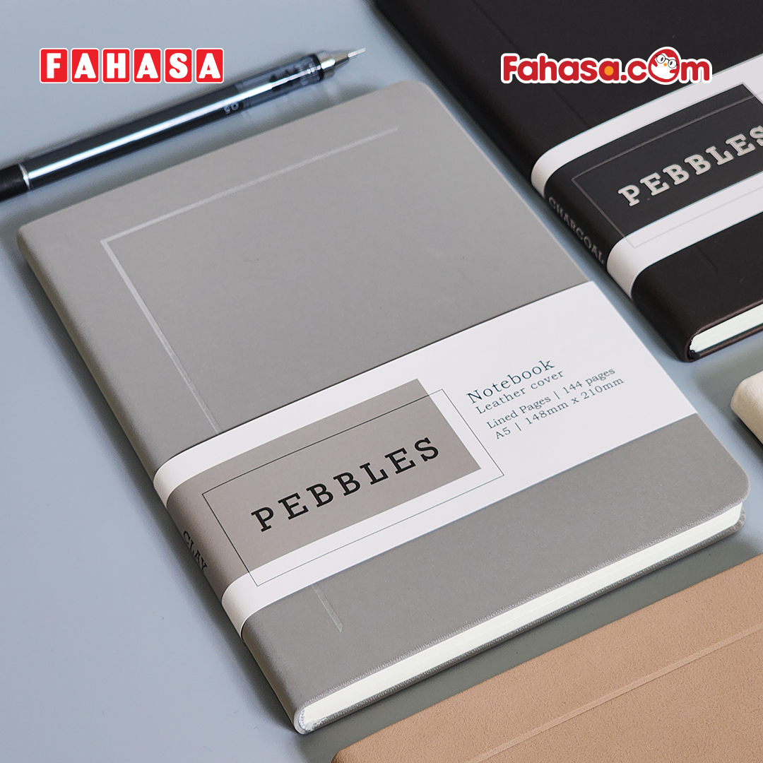 Sổ Bìa Da Pebbles A5 - Kẻ Ngang - 144 Trang 100gsm - The Sun - Clay