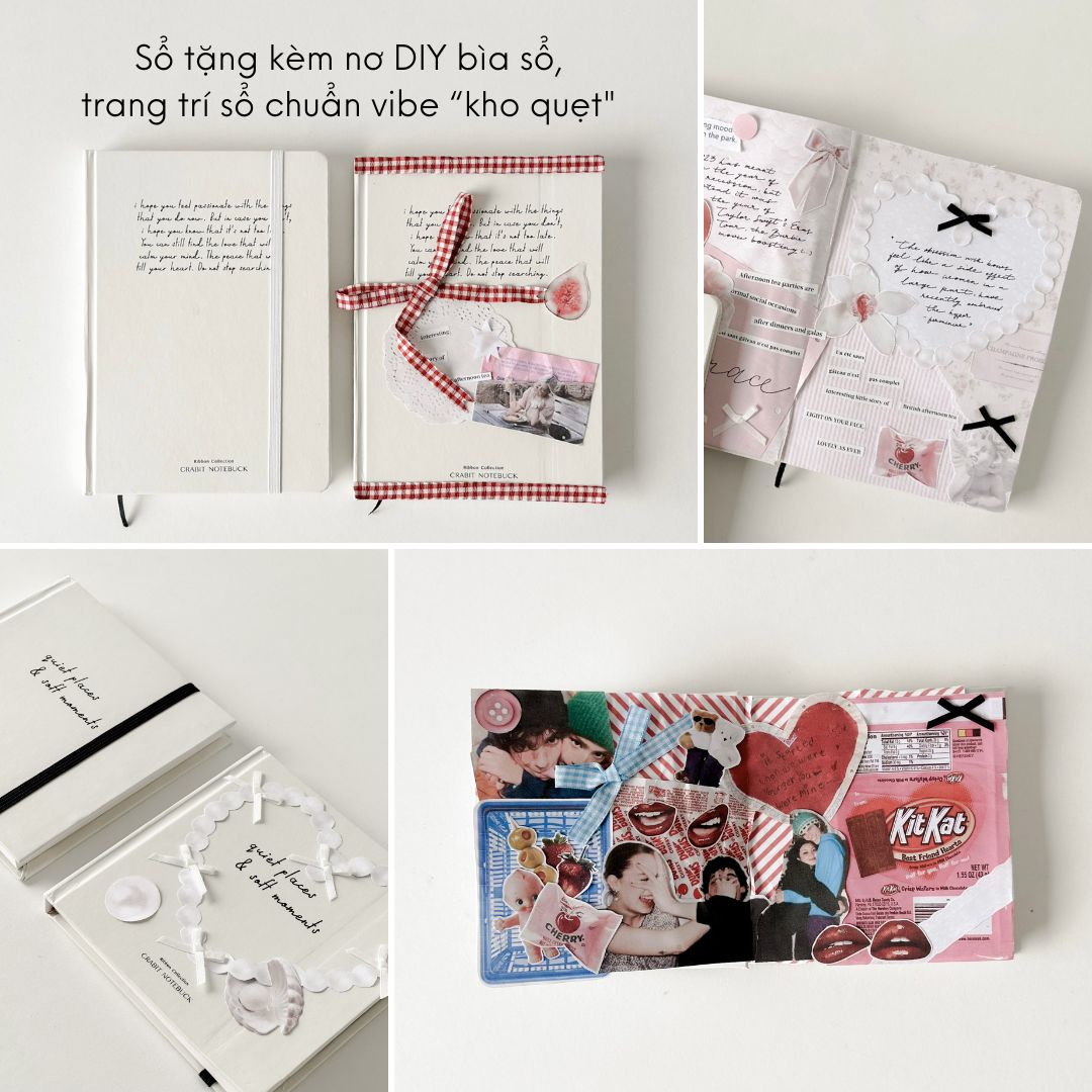 Sổ tay A5 A6 Vuông mini sổ ghi chép bỏ túi Crabit Ribbon Collection