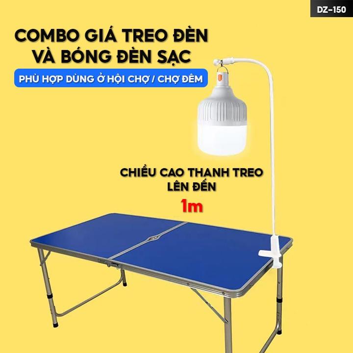 Bóng Đèn Led Tích Điện Kèm Giá Treo Nhiều Chiều Cao Chất Liệu Nhựa Tặng Dây Sạc DZ-150