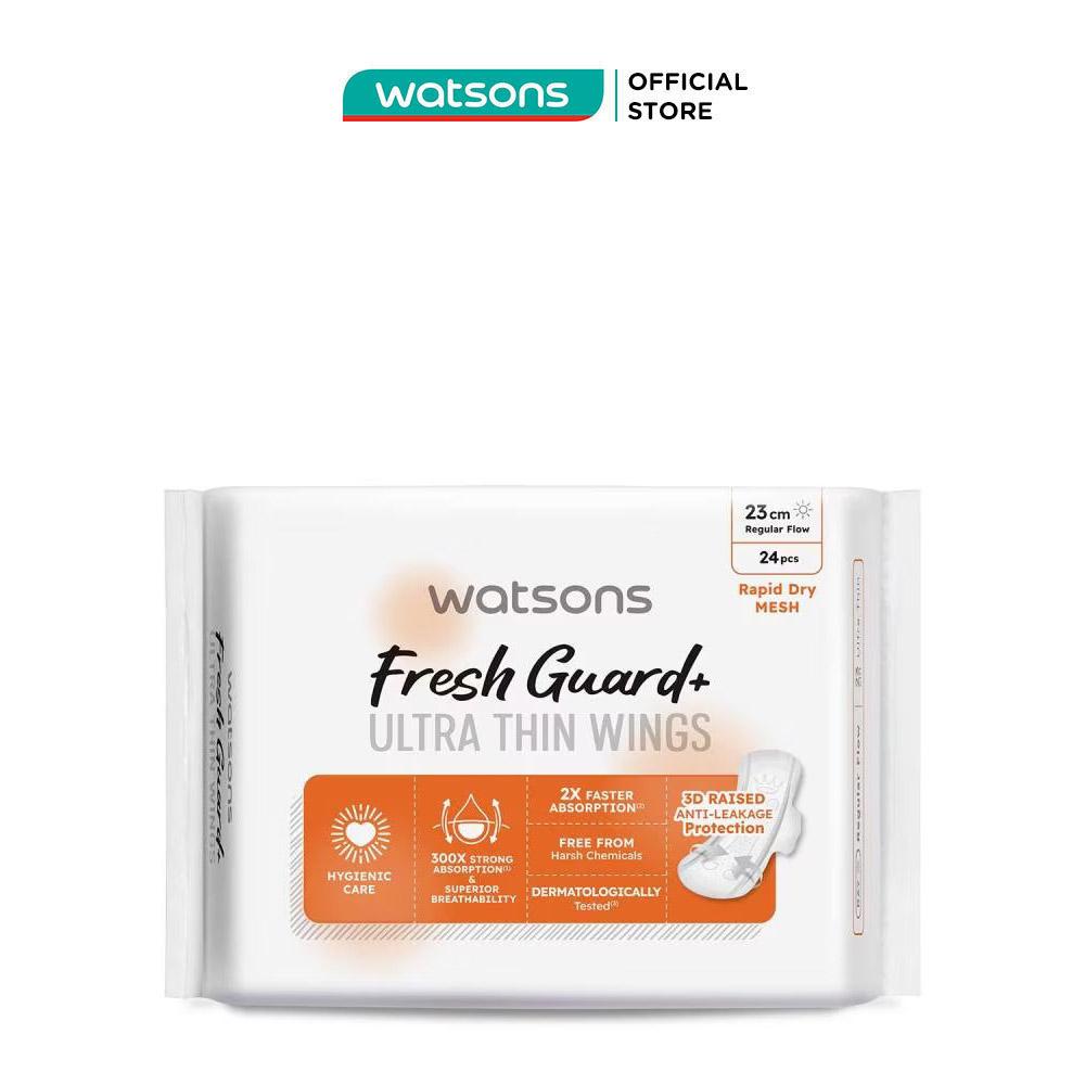 Băng Vệ Sinh Ban Ngày Siêu Mỏng Có Cánh Watsons Fresh Guard+ 23cm 24 Miếng