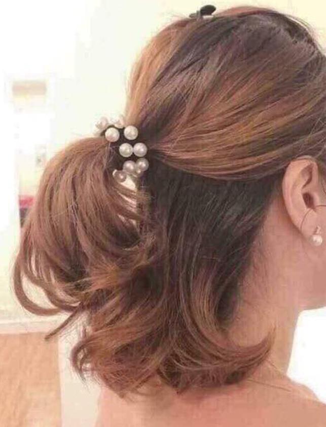Set 2 Dây Buộc Tóc Ngọc Trai Siêu Xinh - Kiểu Dáng Hàn Quốc