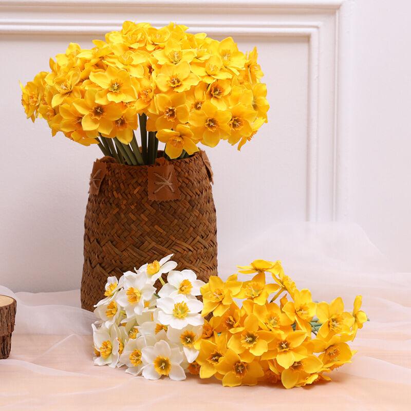1 PC Hoa nhân tạo, Bouquets of Flowers of Sai narcissus trong trang trí đám cưới từ lễ hội vườn văn phòng tại nhà, sắp xếp, trung tâm bàn, màu vàng