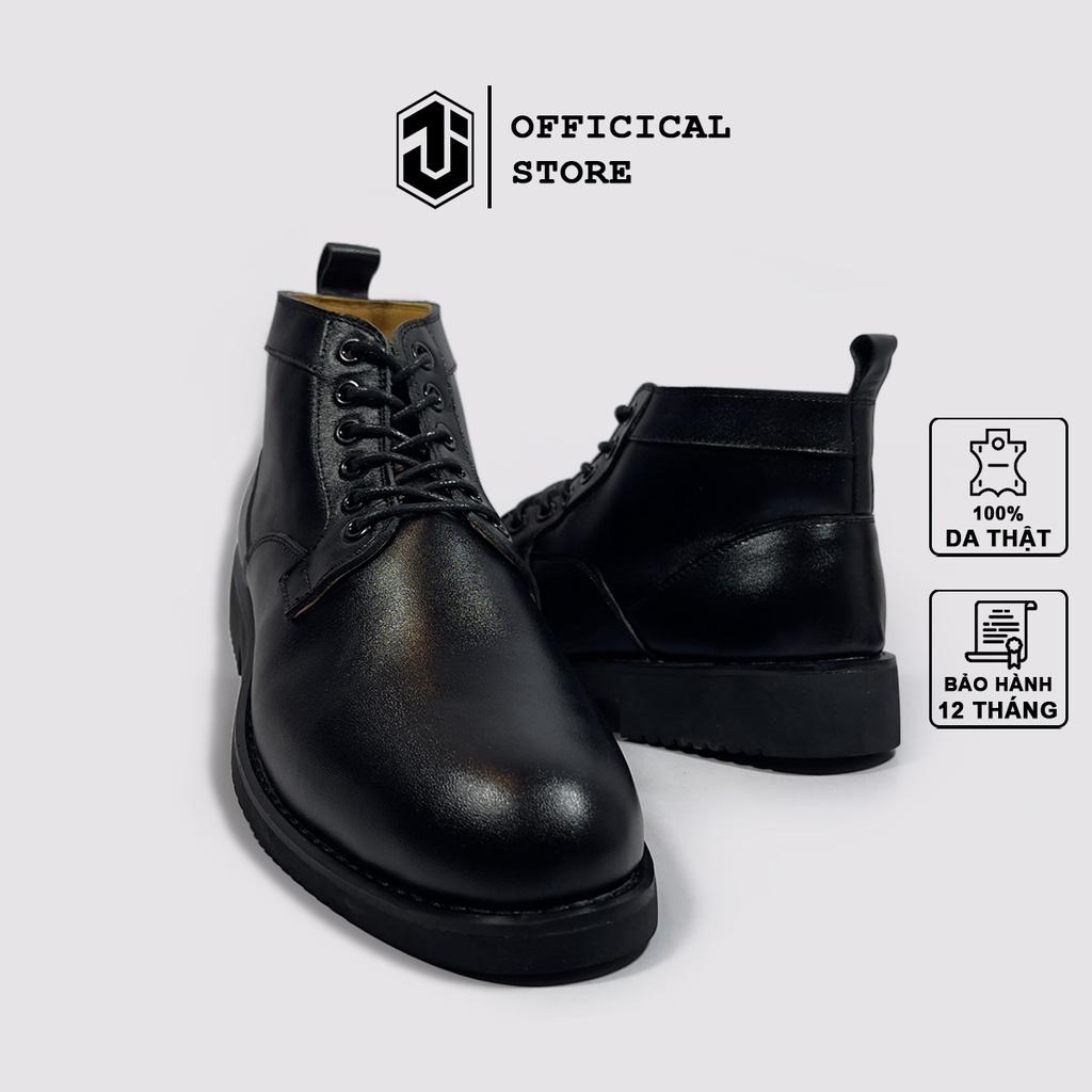 Giày Boot Cổ Lửng Buộc Dây Dr 588 Cao Cấp J1, Combat Boot Da Bò Nguyên Tấm Bảo Hành 12 Tháng