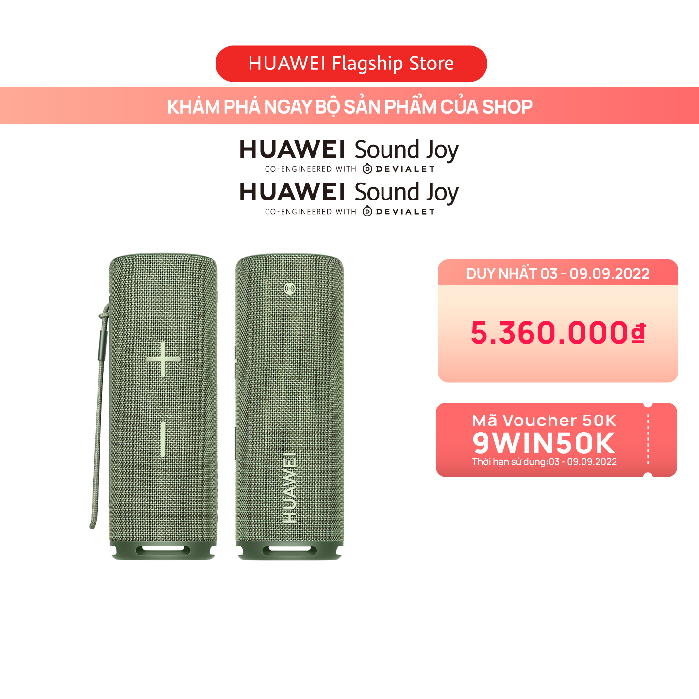 Bộ Sản Phẩm (Loa di động HUAWEI Sound Joy + Loa di động HUAWEI Sound Joy) | Hàng Chính Hãng