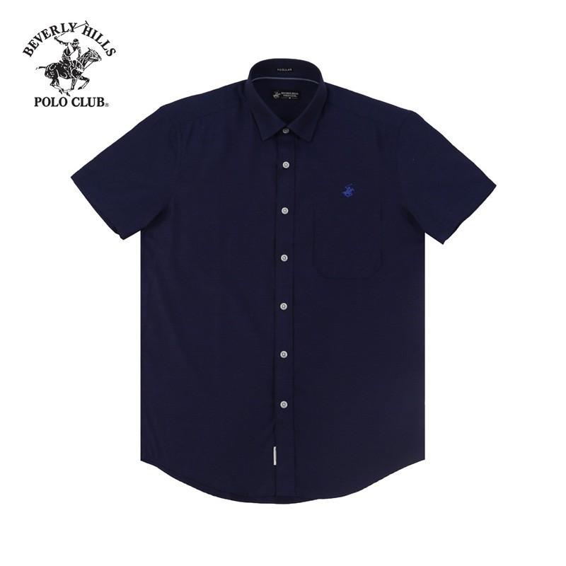 Áo sơ mi ngắn tay Nam Beverly Hills Polo Club Regularfit 100% cotton Navy CMRSS20TL013