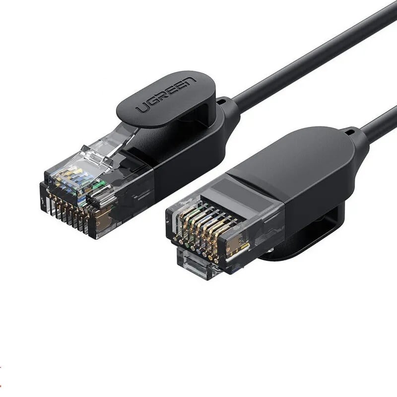 Cáp mạng siêu mỏng thuần đồng màu đen Ugreen 122MC70654NW 5M cat6a 10Gbps 500MHz OD2.8mm Utp hàng chính hãng