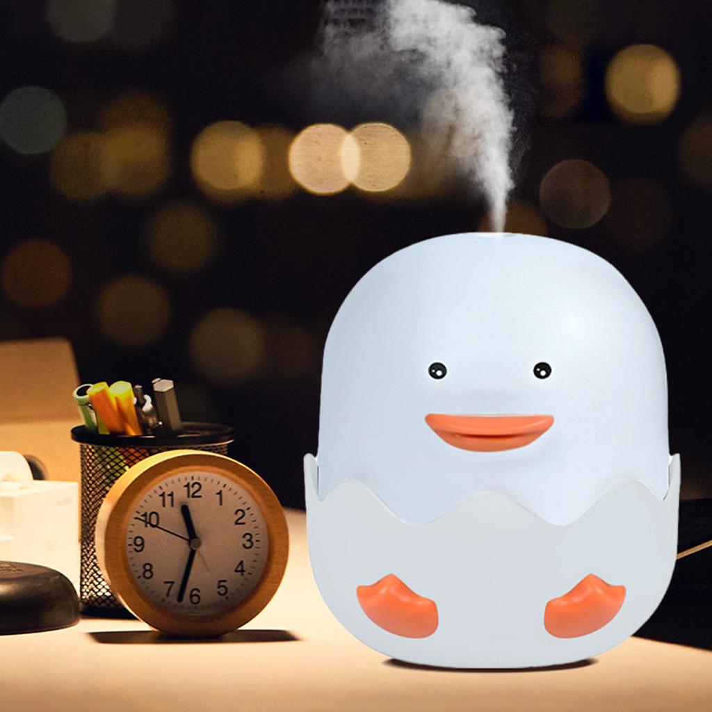 300ml Cool Mist Humidifier Lightweight Cute with Night Lamp for School White