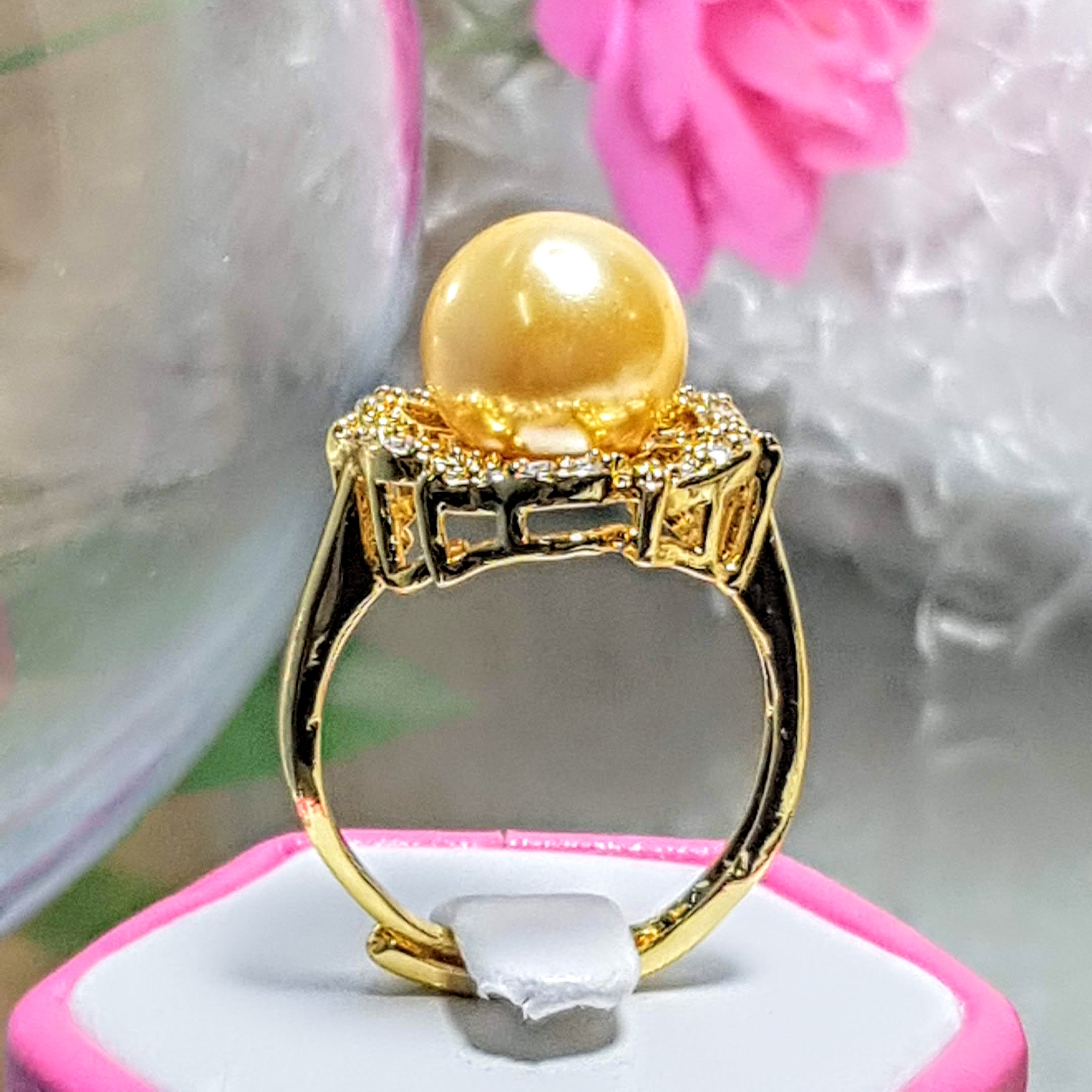 Nhẫn Ngọc Trai Cao Cấp, Sang Trọng - Hoa 6 Cánh - Trang Sức Cô Tấm - DIPHY RING PEARL - Bạc S925 Đính Đá Zircon