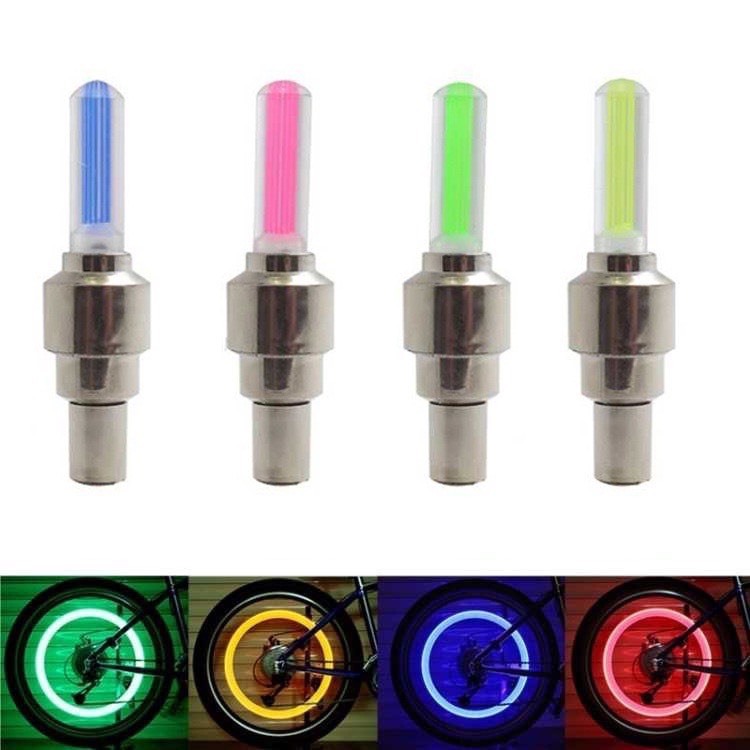 Đèn van xe đạp nhiều màu sắc combo 2 chiếc, tự động phát sáng khi đạp xe