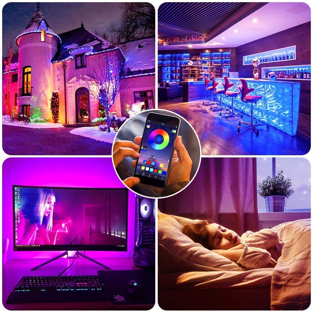 CUỘN LED DÂY DÁN ĐỔI 8 MÀU RGB 5050 Chống nước - Phủ Silicone