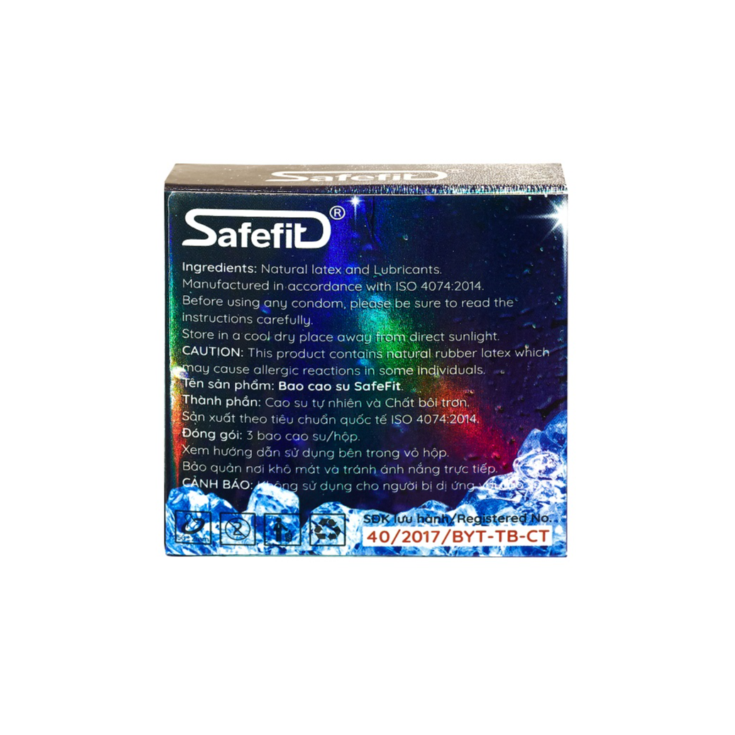 Bộ 3 hộp bao cao su Safefit mát lạnh FrezzerMax - hộp 3 chiếc