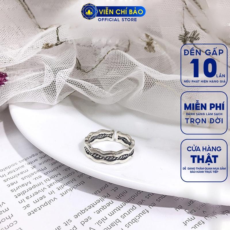 Nhẫn bạc nữ hình sóng chất liệu bạc Thái 925 thời trang phụ kiện trang sức nữ thương hiệu Viễn Chí Bảo N000447