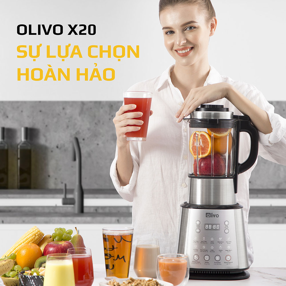 Máy Làm Sữa Hạt Đa Năng - Sữa Đậu Nành - Xay Sinh Tố OLIVO X20 - 14 Chức Năng - Hàng chính hãng