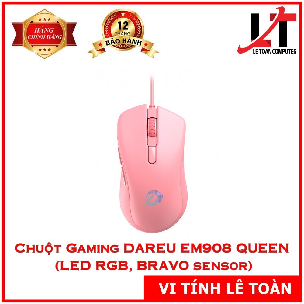 CHUỘT DAREU EM908 QUEEN PINK + TẶNG PAD ESP101 QUEEN - Hàng Chính Hãng