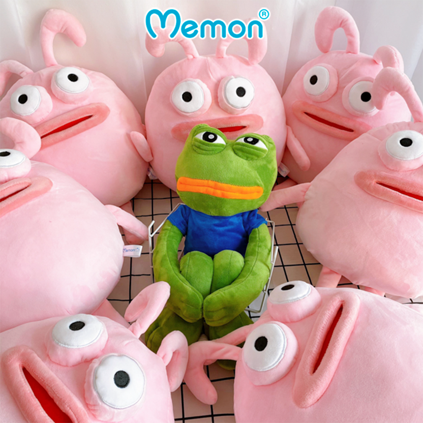 Gấu Bông Ếch Pepe, Thỏ Môi Dày Biểu Cảm Meme Hài Hước Cao Cấp Memon