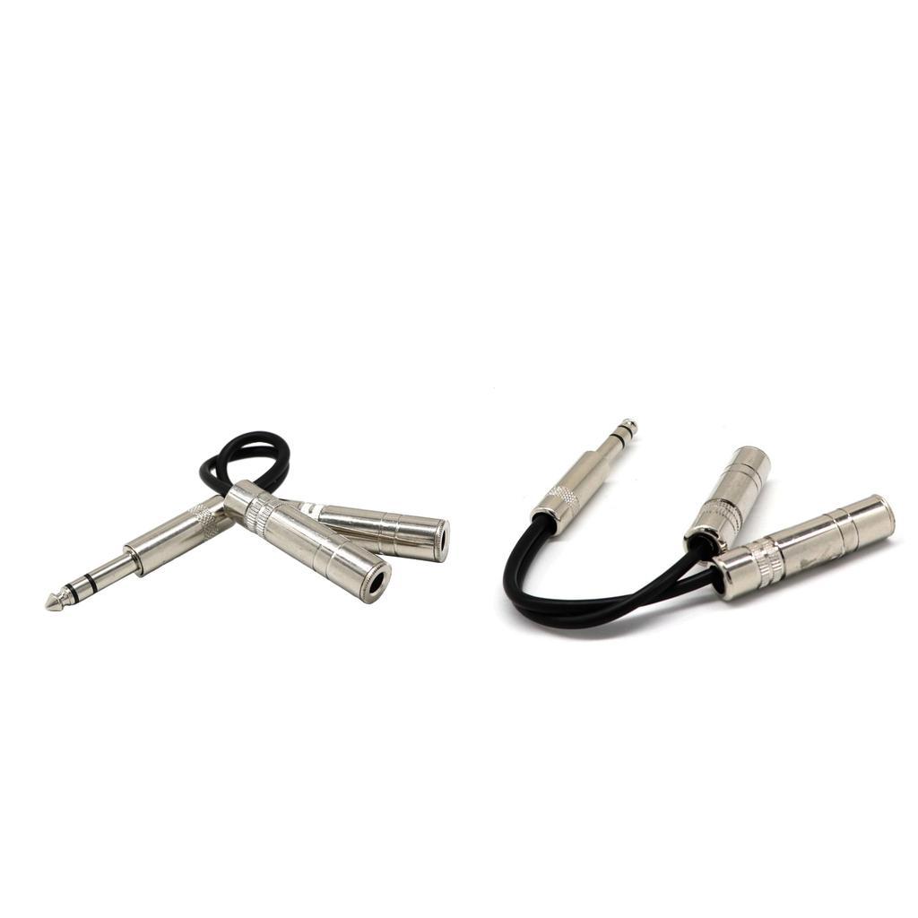 2x  1/4"  2X 6.5mm TRS   Y Splitter Cable Connector