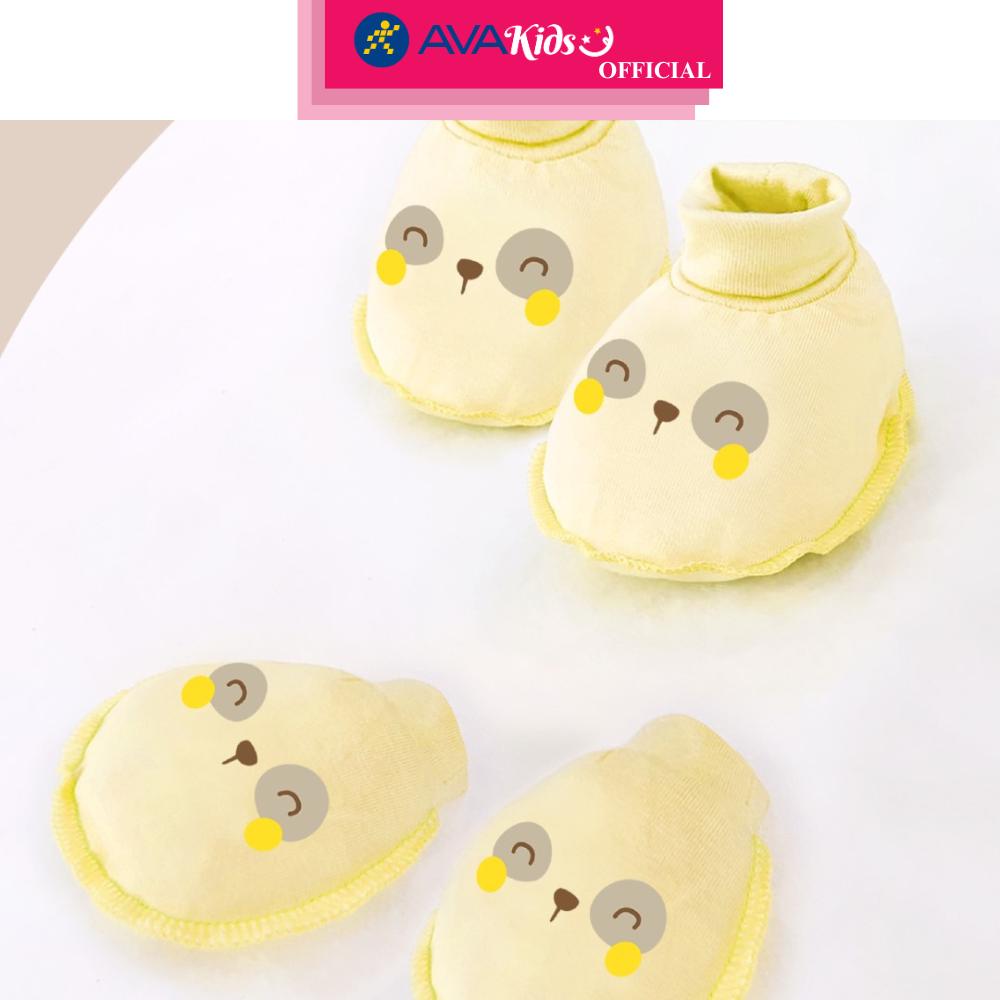 Bộ bao tay, bao chân bo thun in hình thú BabyMommy - Màu ngẫu nhiên (0 - 3 tháng)