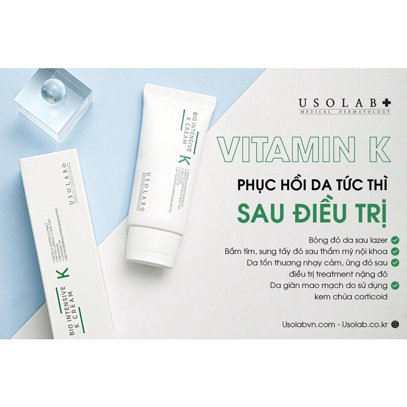 Kem Dưỡng Vitamin K Dịu Da Tức Thì USOLAB Bio Intensive K Cream 50ml