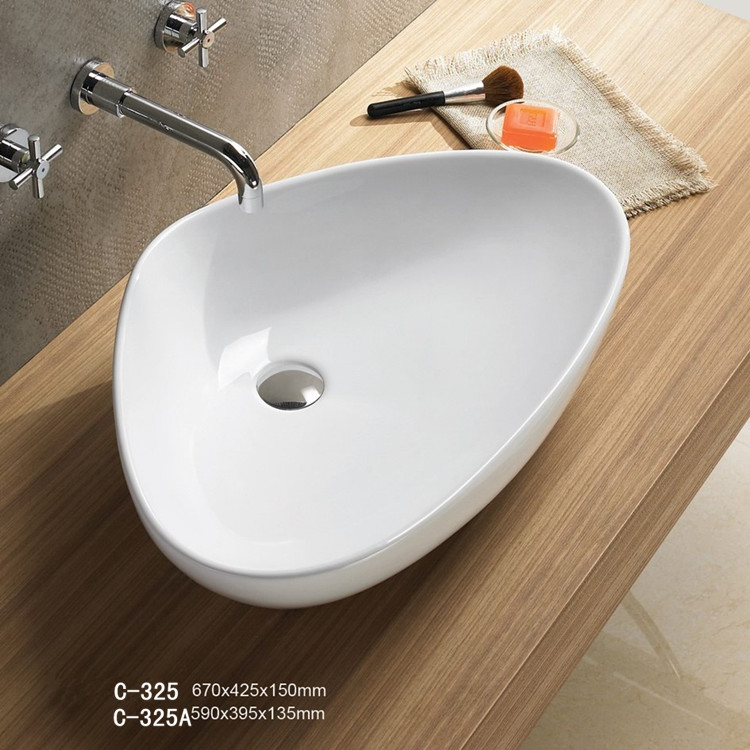 CHẬU LAVABO ĐẶT BÀN ĐÁ MEN NANO TRẮNG SÁNG