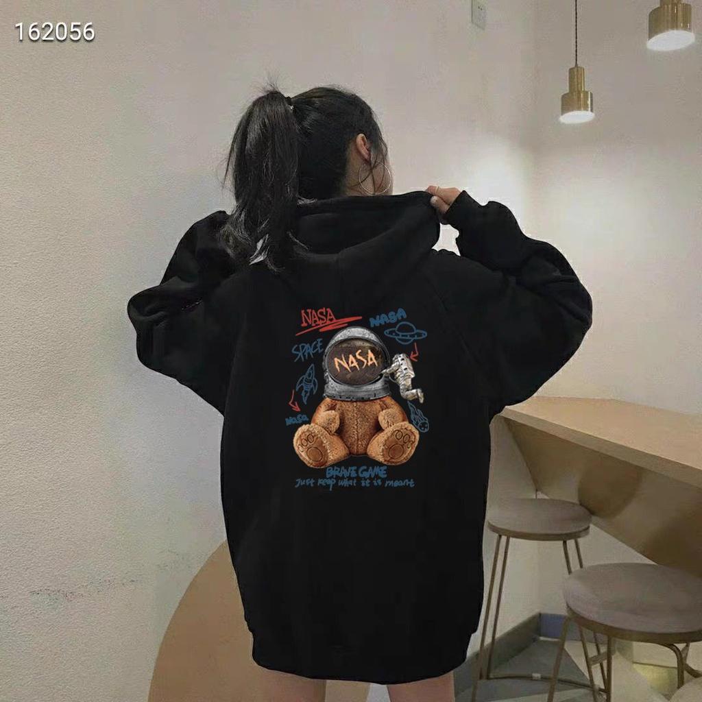 Áo hoodie nỉ bông nam nữ unisex dài tay in hình NASA, áo nỉ nam phom rộng in hình hoạ tiết NASA
