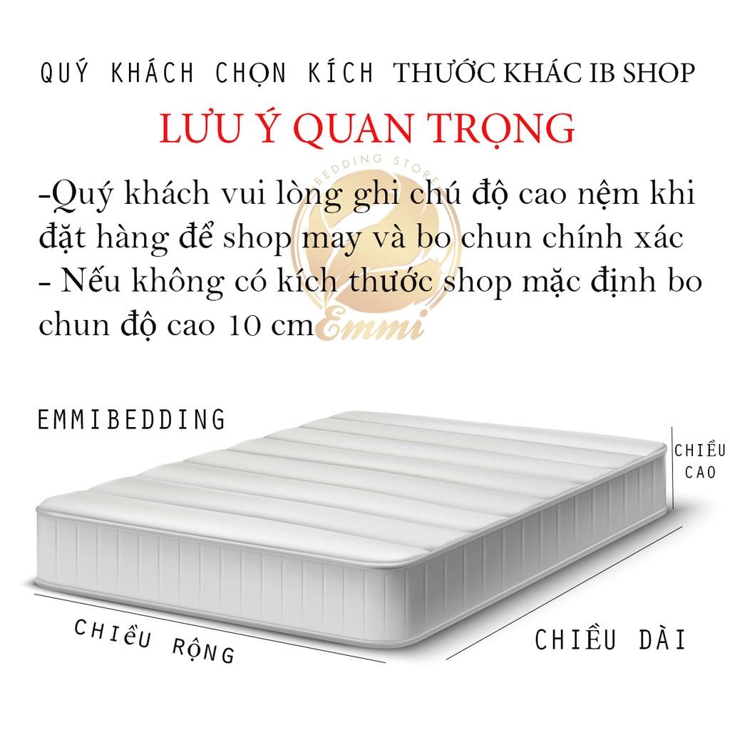 Bộ ga giường Store 100 % cotton, bộ ga chun và 2 vỏ gối miễn phí bo chun