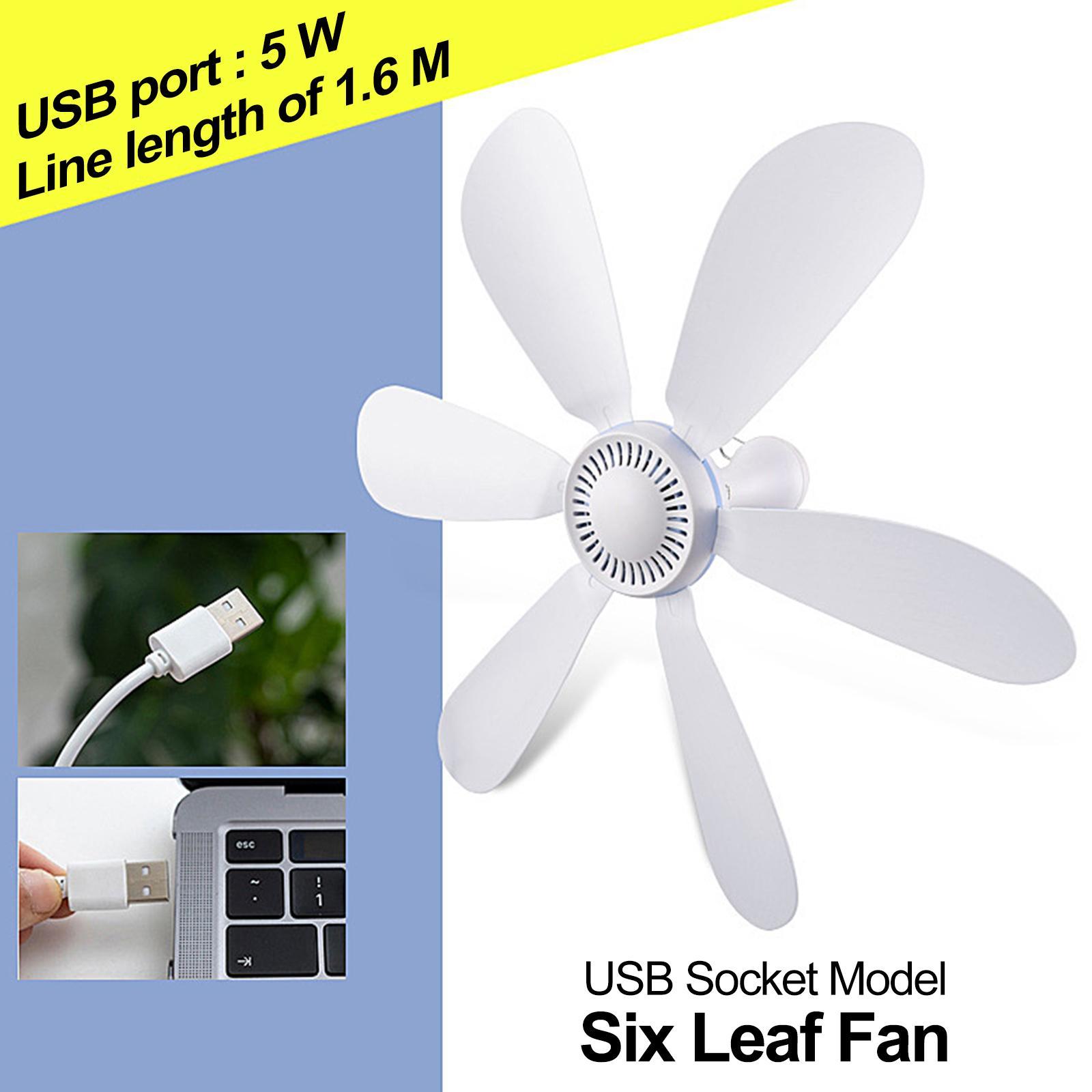 2Pcs Portable Mini USB Ceiling Fan USB Power Hanging Fan Air Circulator Quiet