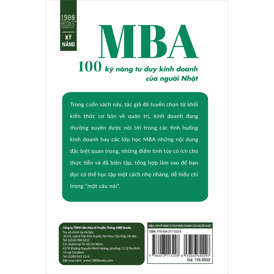 Hình ảnh MBA - 100 Kỹ Năng Tư Duy Kinh Doanh Của Người Nhật