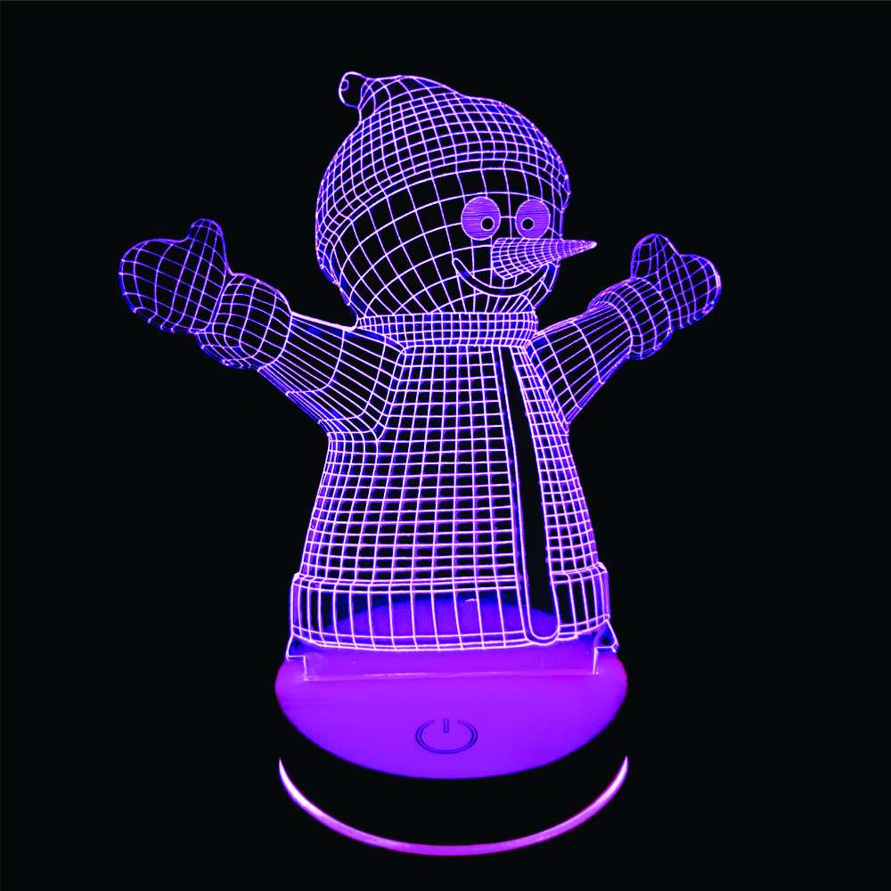 Đèn 3D led hình người tuyết, Đèn trang trí thay đổi 16 màu