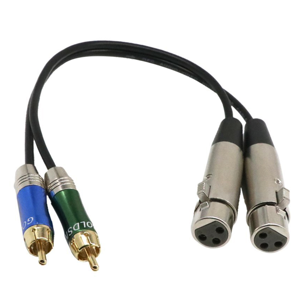 Dây Cáp Âm Thanh Từ Dual Xlr Female Tới Dual RCA Male Patch, Màu Đen