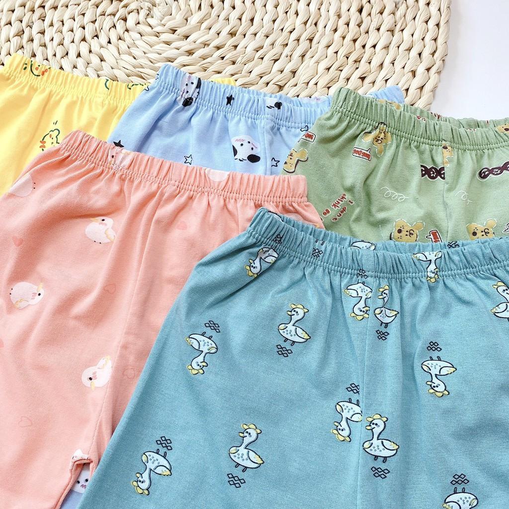 Bộ Cotton 100% (mẫu 4) in hình thú nhí ngộ nghĩnh cho bé trai và bé gái (5-18kg)