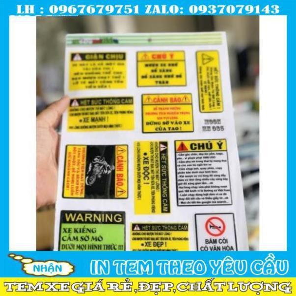 Bộ 11 tem cảnh báo keo nổi