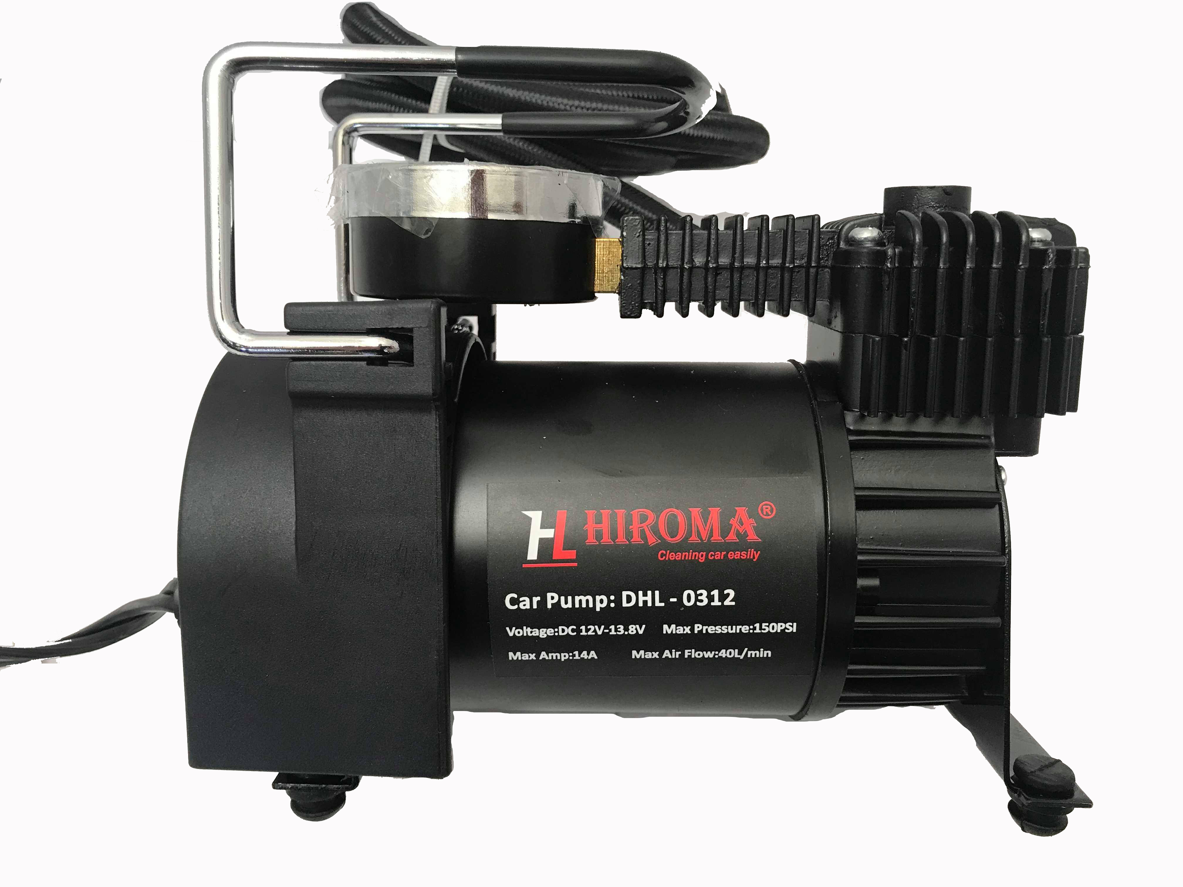 Bơm lốp xe oto 12 vol hàng chính hãng HIROMA Model DHL - 0312