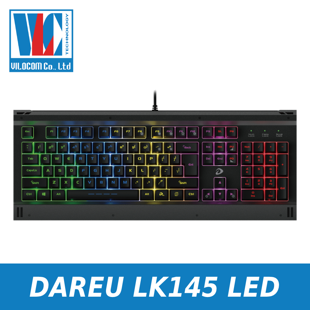 Hình ảnh Bàn phím Gaming DareU LK145 USB - Led Rainbow 7 màu , 5 chế độ - Hàng Chính Hãng