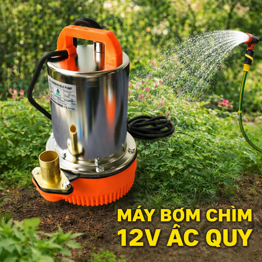 Bơm Chìm 12V Chạy Ắc Quy – Bơm Tõm Lõi Đồng Loại Tốt, Bơm Tưới Vườn, Siêu Bền