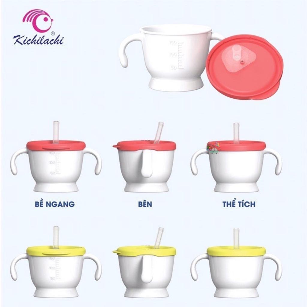 Cốc Tập Hút Kichi 3 Giai Đoạn Có Vạch Chia 150ml Cho Bé Tập Uống Nước