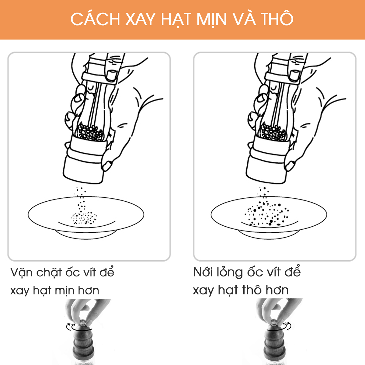 Máy xay tiêu cầm tay vỏ gỗ kết hợp acrylic trong suốt , dụng cụ xay hạt tiêu với lõi gốm bền bỉ