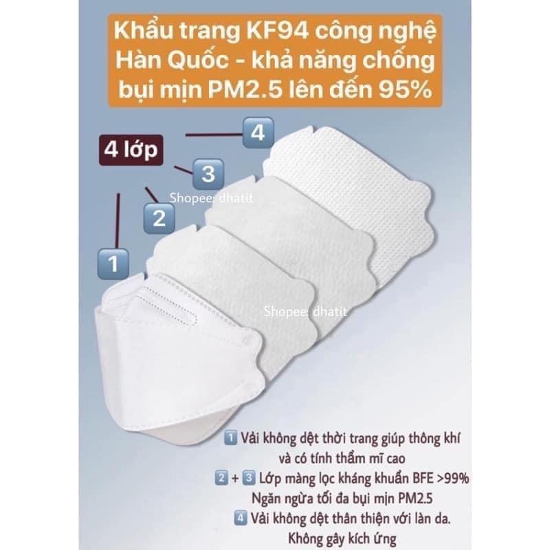 Khẩu Trang Y Tế 4 Lớp KF94 V - MASK Chống Bụi Mịn Và Kháng Khuẩn Hàng Cao Cấp