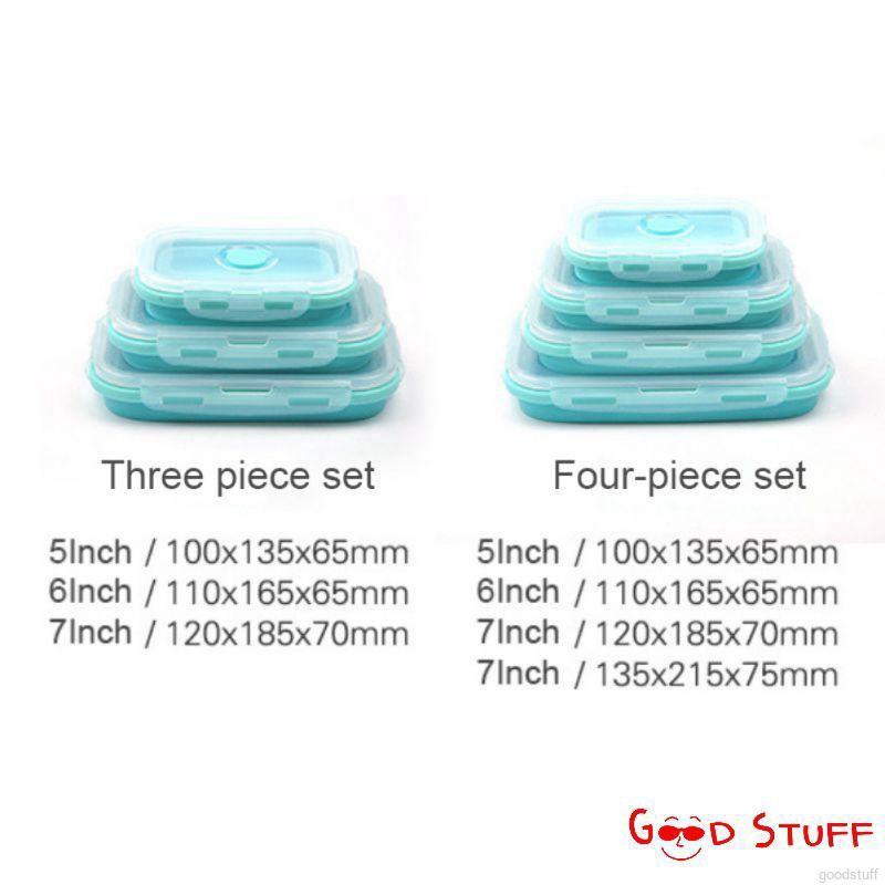 Bộ hộp đựng đồ bằng silicon xếp gọn tiện lợi