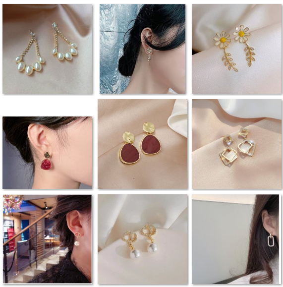 Bông tai kiểu dáng đặc sắc, nhiều họa tiết, phong cách thời trang
