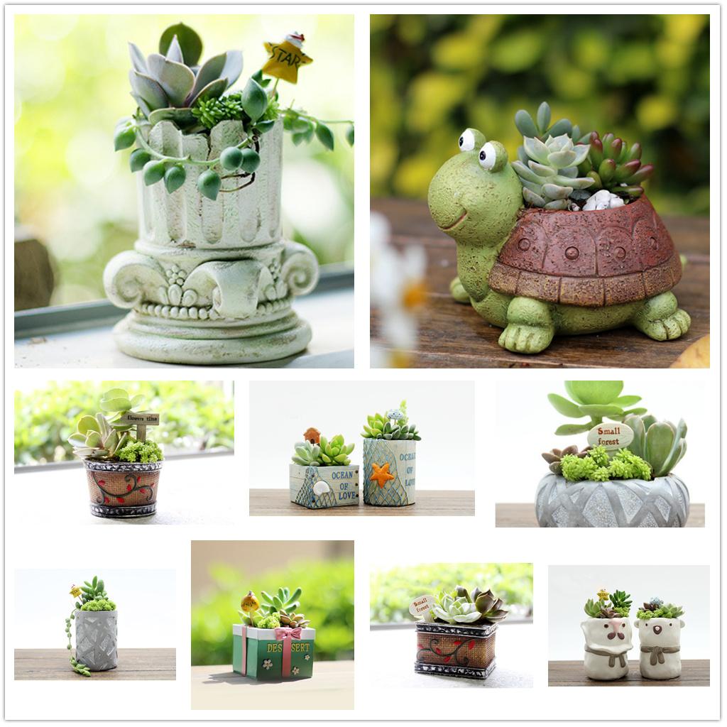 Flowerpot Creative Resin Flower Pot Planter Garden Succulent Plant Decor #3