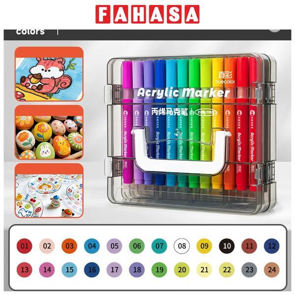 Hộp 24 Bút Lông Màu Acrylic Marker - Truecolor ZCM-7353-24