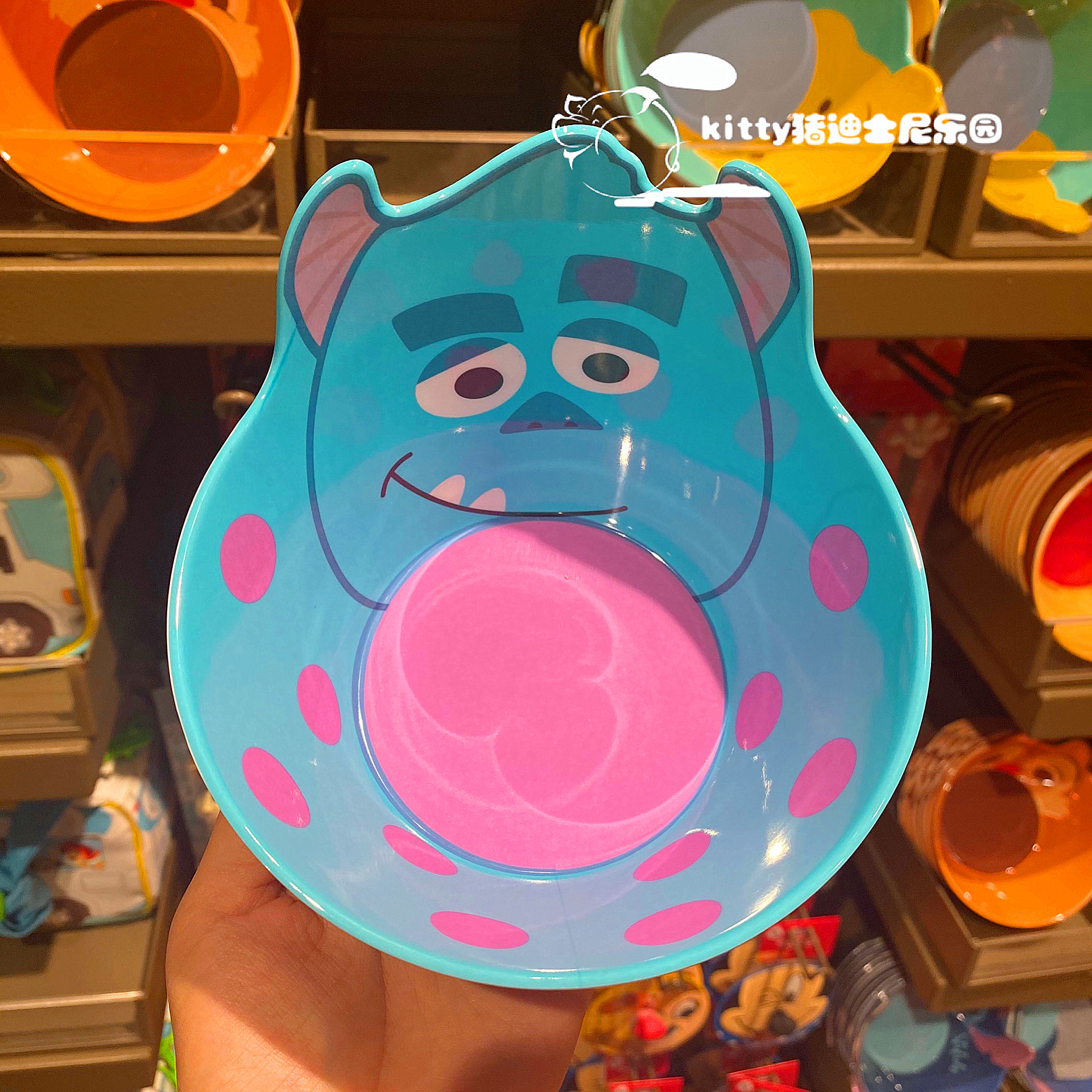 Chén ăn nhựa Melamine hình Sulley Monsters University 3D màu xanh dương cho bé trai - 78VNDM2488X
