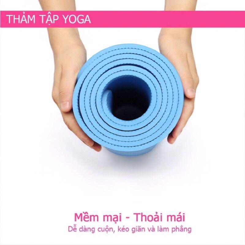 Thảm tập yoga TPE 6mm 1 lớp cao cấp, cực bền,đàn hồi Siêu tốt ( giao màu ngẫu nhiên)