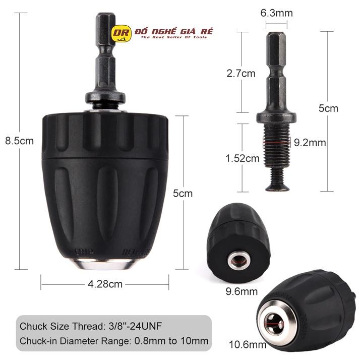 Đầu chuyển đổi máy khoan - Đầu kẹp mũi khoan auto lock - Vít lục giác sang khoan