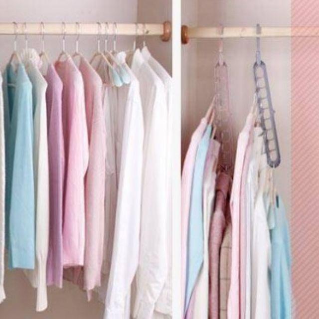 Móc treo quần áo thông minh 9 ô, tiết kiệm không gian